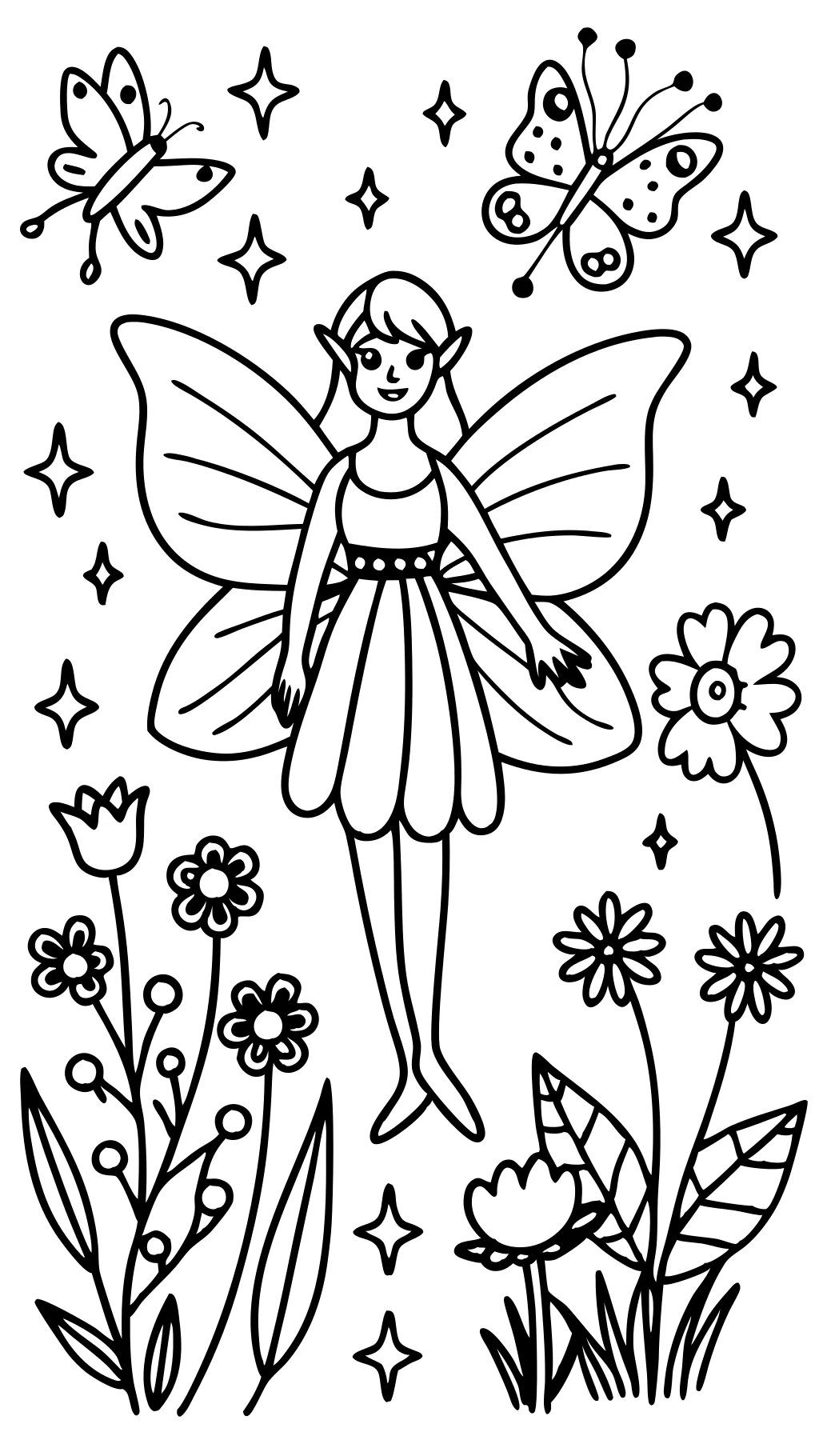 garden fairy coloring pages